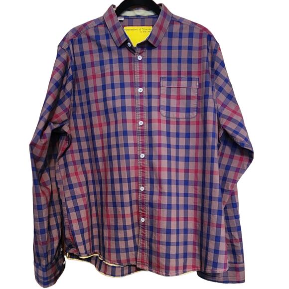 Descendant of Thieves Button Down Plaid Shirt Long Sleeve, flip cuffs, sz 2XL - Picture 1 of 13